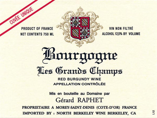 Domaine Gérard Raphet Bourgogne Rouge ‘Les Grands Champs’ '23