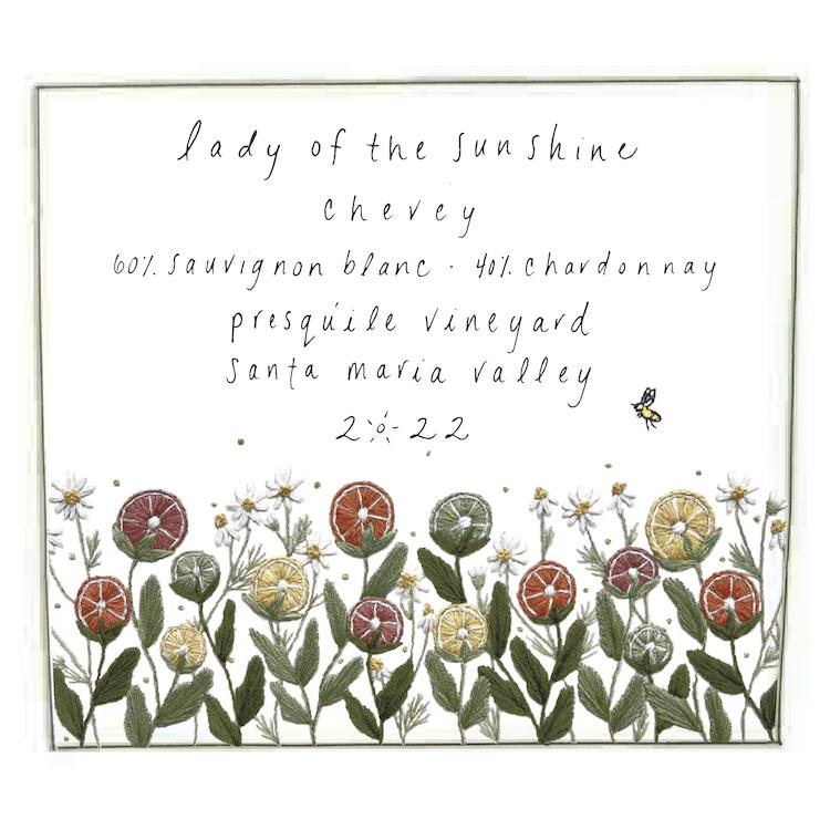 Lady of the Sunshine ‘Chevey’ White Blend Edna Valley CA ‘24