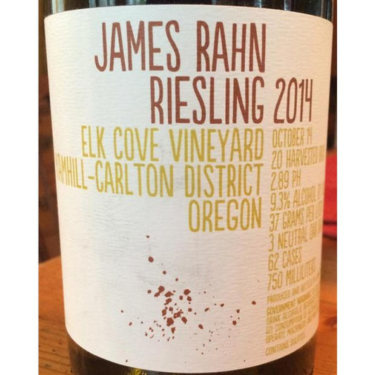 James Rahn Riesling Elk Cove Vineyard '20
